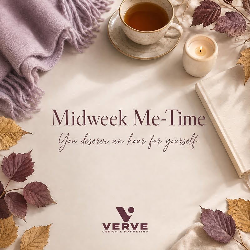 Midweek me-time — autumn-themed Verve social media graphic