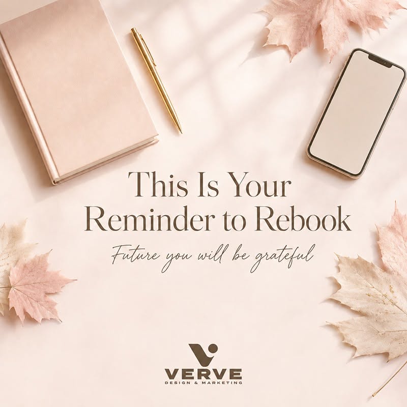 Your reminder to rebook — autumn-themed Verve social media graphic