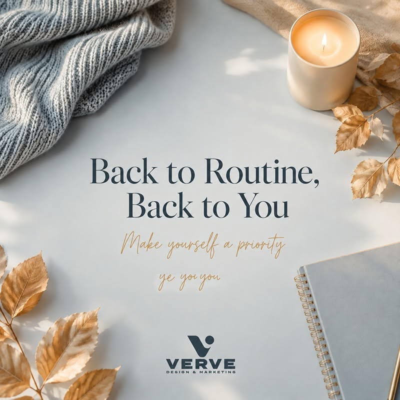 Back to routine, back to you — autumn-themed Verve social media graphic