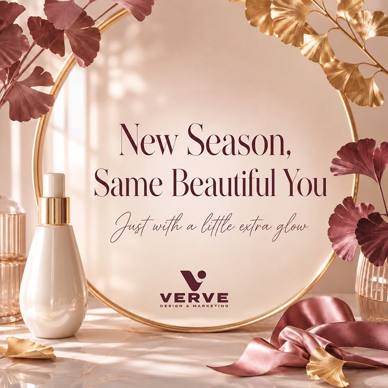 New season, same beautiful you — autumn-themed Verve social media graphic
