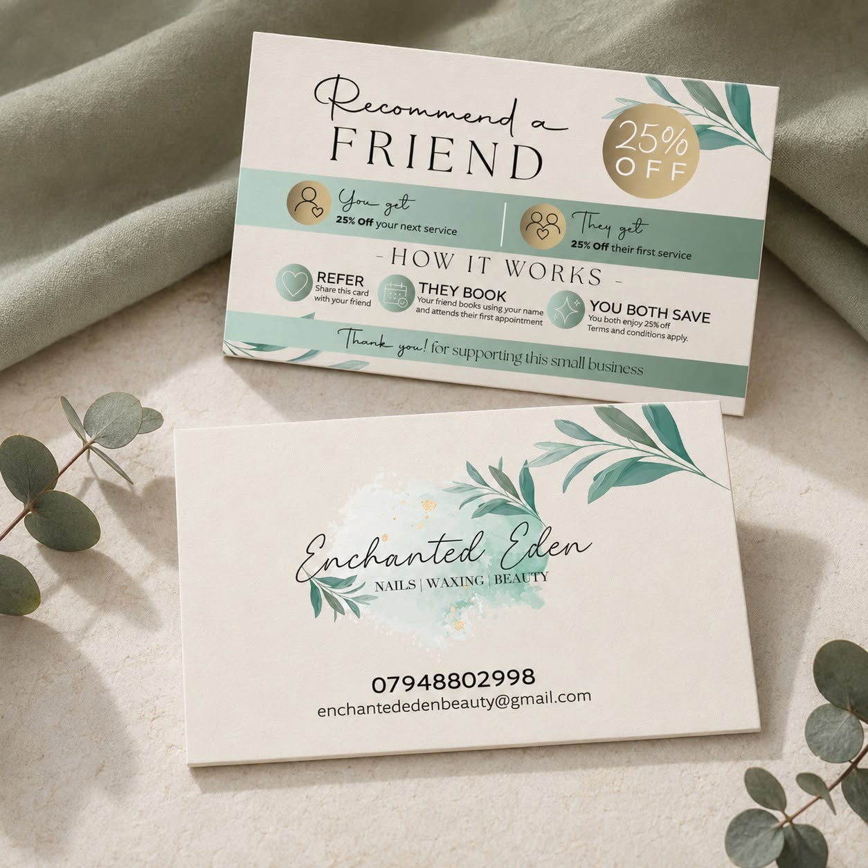 Enchanted Eden — Recommend-a-friend card