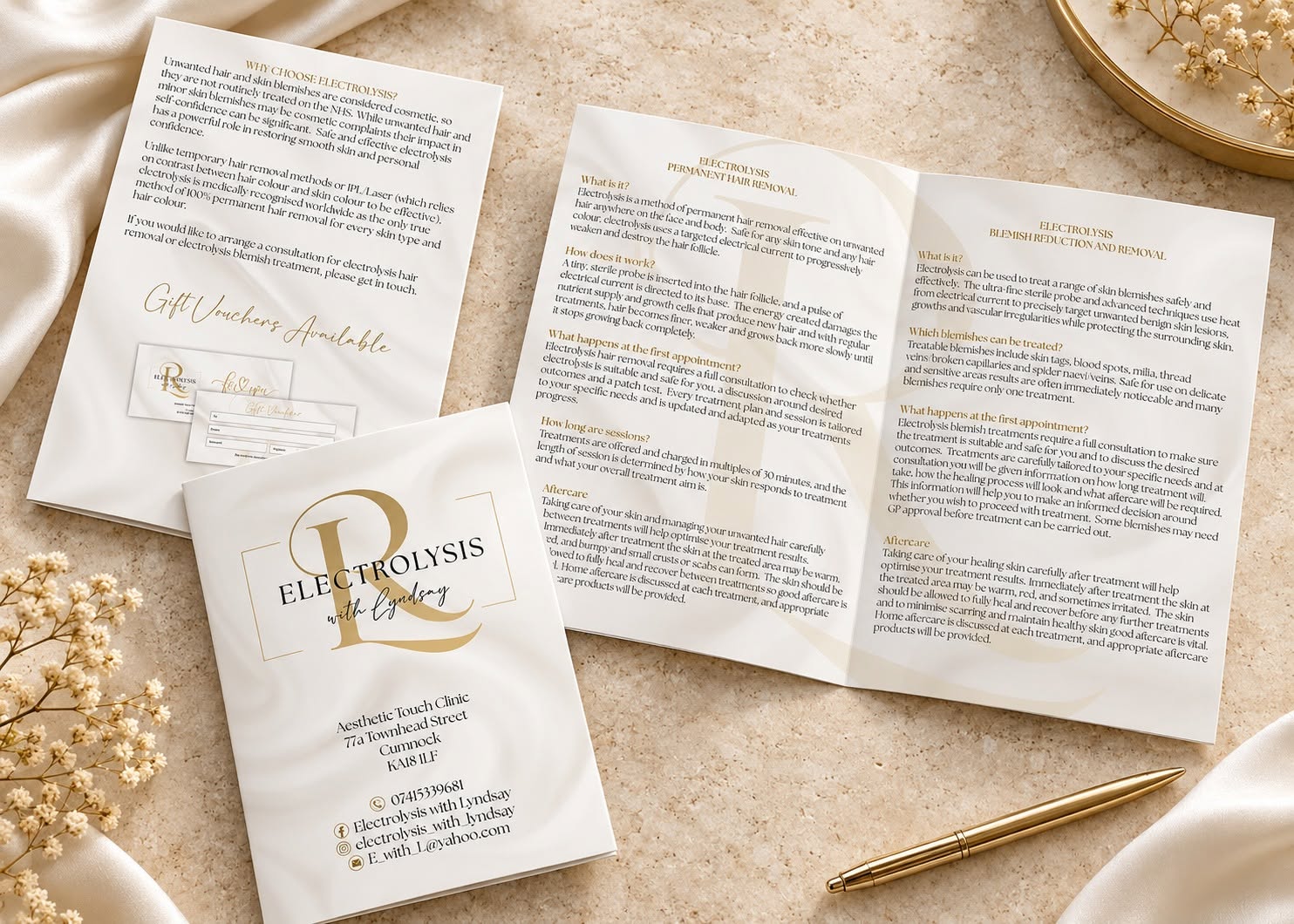 Electrolysis with Lyndsay — Brochure design