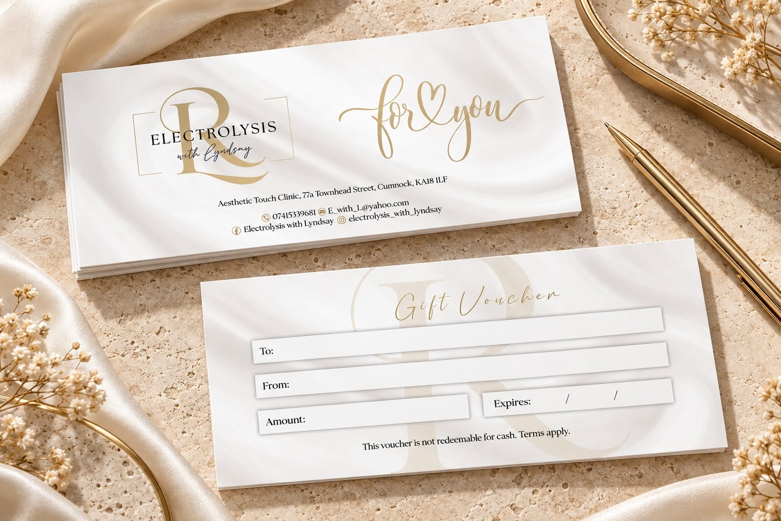 Electrolysis with Lyndsay — Gift voucher design
